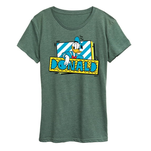 Disney - Leaning Donald Duck With Nametag - Women's Short Sleeve Graphic T-Shirt