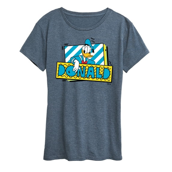 Disney - Leaning Donald Duck With Nametag - Women's Short Sleeve Graphic T-Shirt