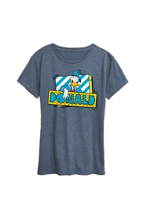 - Leaning Donald Duck With Nametag - Women's Short Sleeve Graphic T-Shirt