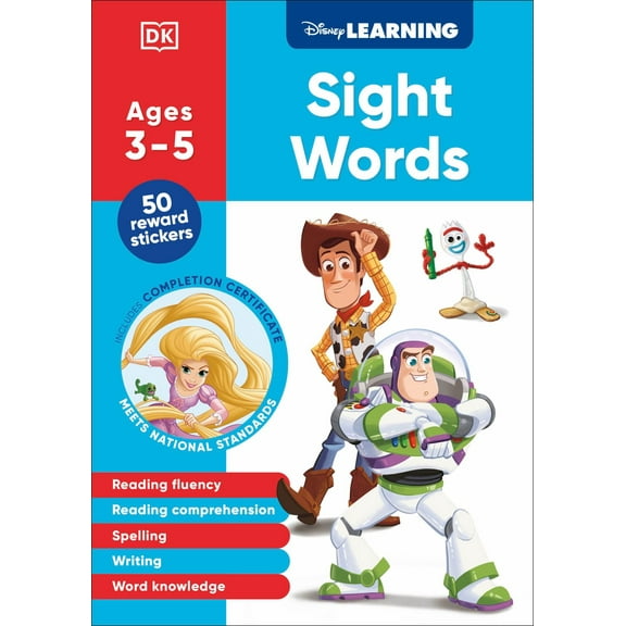 Disney Learning Sight Words (Ages 3-5): Preschool English Reading, Spelling, Writing Workbook for Kids, Curriculum-Based (Paperback)