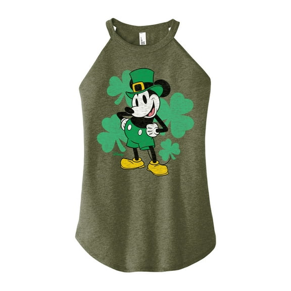 Disney - Leprechaun Mickey  - Juniors High Neck Tank Top