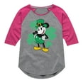 thumbnail image 1 of Disney - Leprechaun Mickey Lights Only - Toddler And Youth Girls Raglan Graphic T-Shirt, 1 of 5