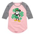 thumbnail image 1 of Disney - Leprechaun Mickey Lights Only - Toddler And Youth Girls Raglan Graphic T-Shirt, 1 of 5