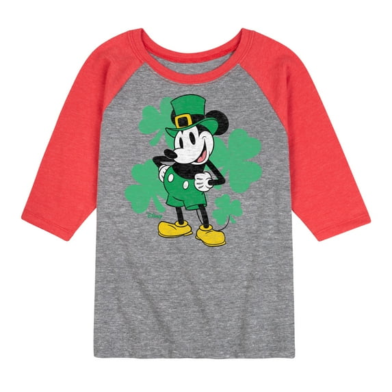 Disney - Leprechaun Mickey - Toddler And Youth Raglan Graphic T-Shirt