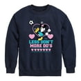 thumbnail image 1 of Disney - Less Dont More Dos Soccer - Toddler & Youth Crewneck Fleece Sweatshirt, 1 of 5