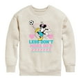 thumbnail image 1 of Disney - Less Dont More Dos Soccer - Toddler & Youth Crewneck Fleece Sweatshirt, 1 of 5