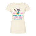 thumbnail image 1 of Disney - Less Dont More Dos Tennis  - Juniors Fitted Graphic T-Shirt, 1 of 5