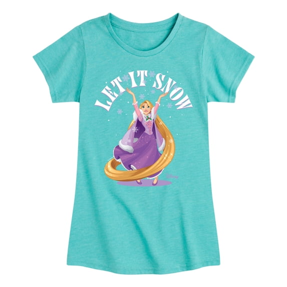 Disney - Let It Snow Girls' Fitted Short Sleeve Graphic T-Shirt