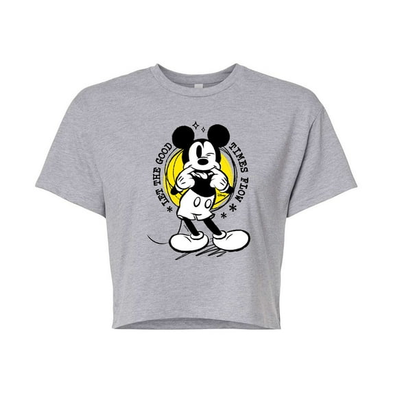 Disney - Let The Good Times Flow - Juniors Cropped Cotton Blend T-Shirt