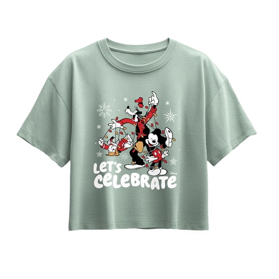 Disney - Let's Celebrate Girls' Short Sleeve Boxy Graphic T-Shirt