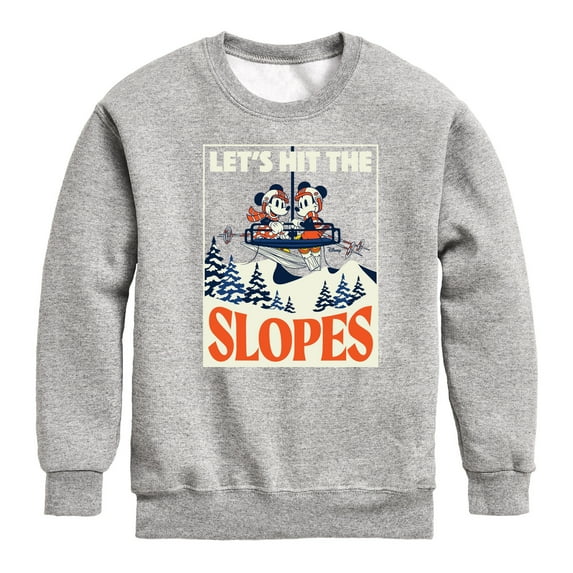 Disney - Let's Hit The Slopes - Toddler & Youth Crewneck Fleece Sweatshirt