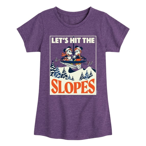 Disney - Let's Hit The Slopes - Toddler & Youth Girls Short Sleeve Graphic T-Shirt