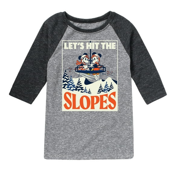 Disney - Let's Hit The Slopes - Toddler & Youth Raglan Graphic T-Shirt