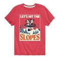 thumbnail image 1 of Disney - Let's Hit The Slopes - Toddler & Youth Short Sleeve Graphic T-Shirt, 1 of 5
