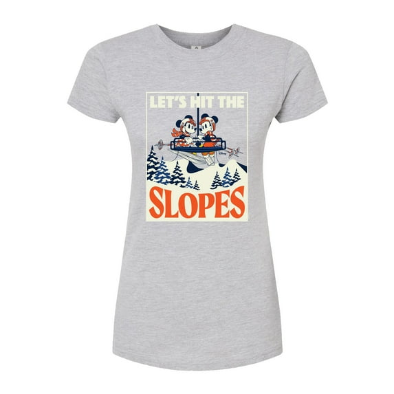 Disney - Lets Hit The Slopes - Juniors Fitted Graphic T-Shirt