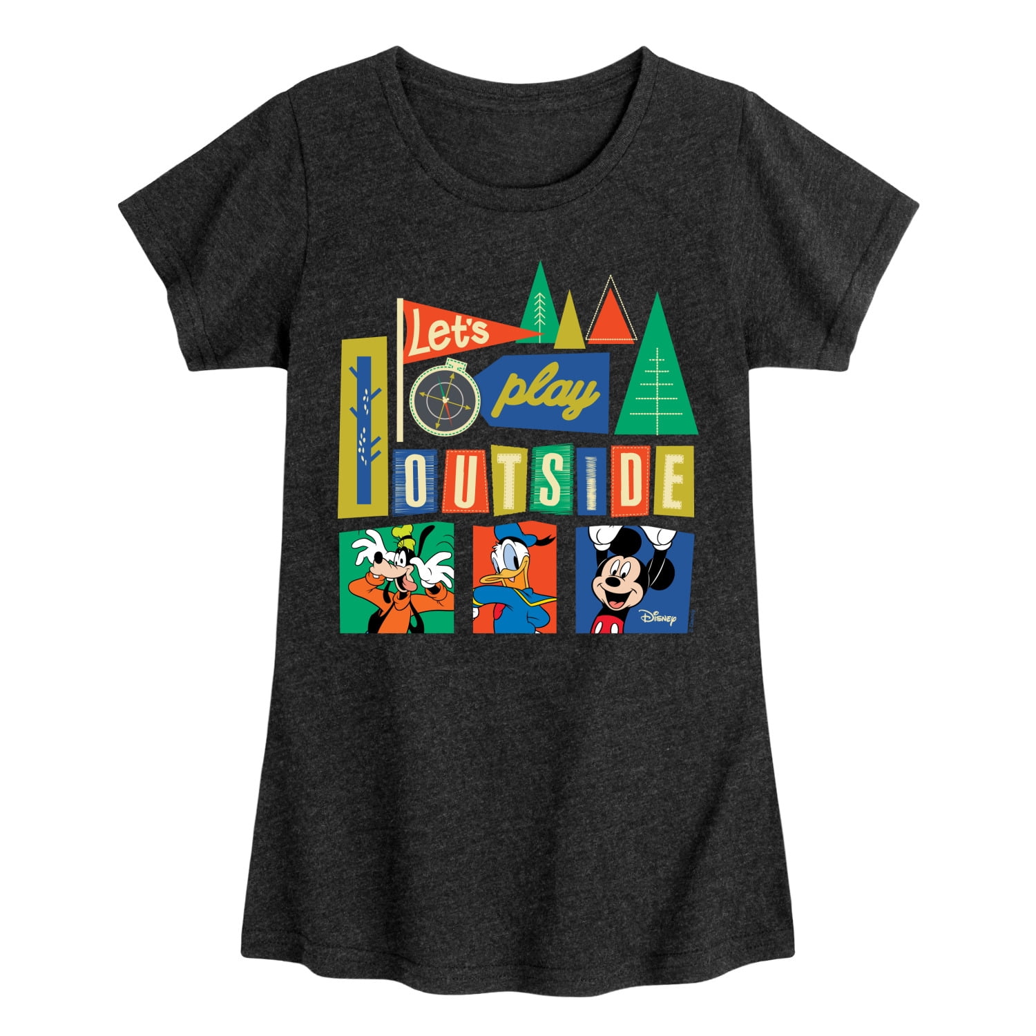 Disney - Lets Play Outside - Toddler & Youth Girls Short Sleeve Graphic ...