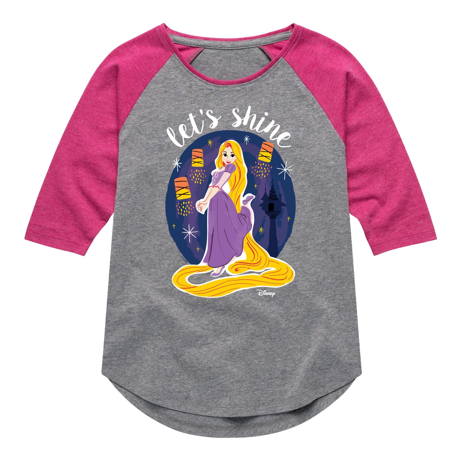 Disney - Lets Shine - Toddler & Youth Girls Raglan Graphic T-Shirt ...