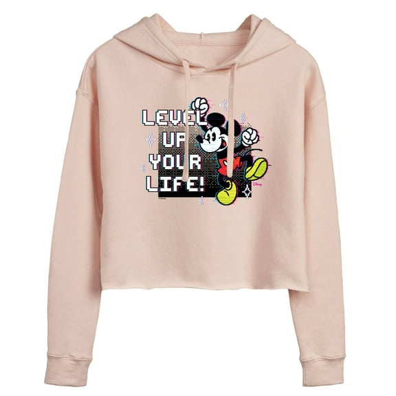 Disney - Level Up Your Life - Juniors Cropped Pullover Hoodie