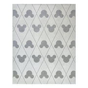 Disney Licensed Mickey Mouse Grey/Cream Modern Argyle Indoor/Outdoor Area Rug
