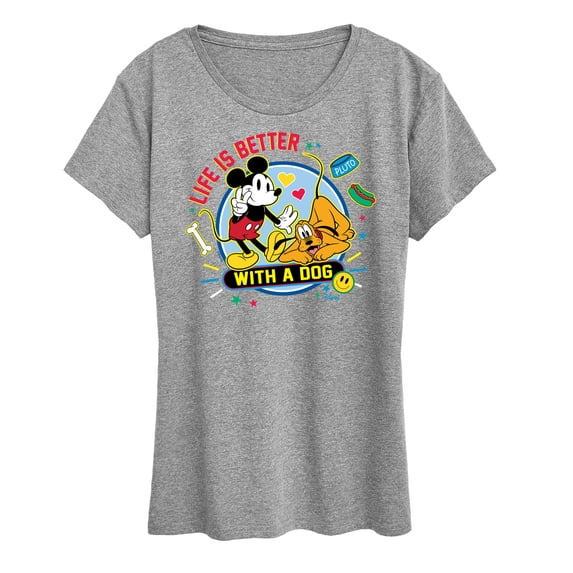 Disney - Life Is Better With Dog Women's Short Sleeve Graphic T-Shirt