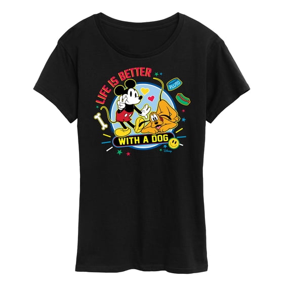 Disney - Life Is Better With Dog Women's Short Sleeve Graphic T-Shirt