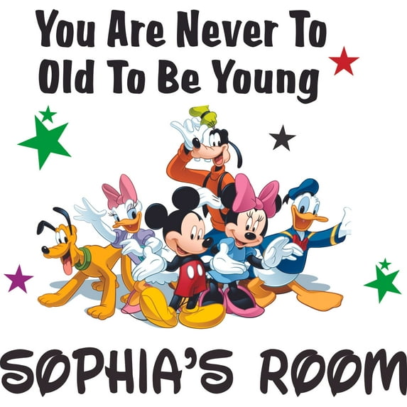 Disney Life Quote Cartoon Customized Wall Decal - Custom Vinyl Wall Art - Personalized Name - Baby Girls Boys Kids Bedroom Wall Decal Room Decor Wall Stickers Decoration Size (18x20 inch)