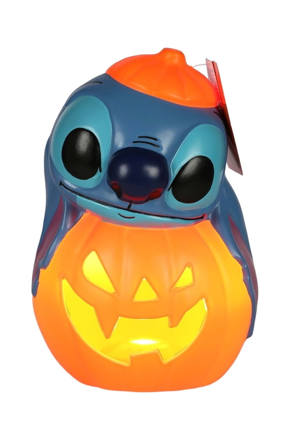 Morris Costumes SEW38831 12 in. Light-Up Lilo & Stitch Pumpkin Stack Halloween Tabletop Decoration