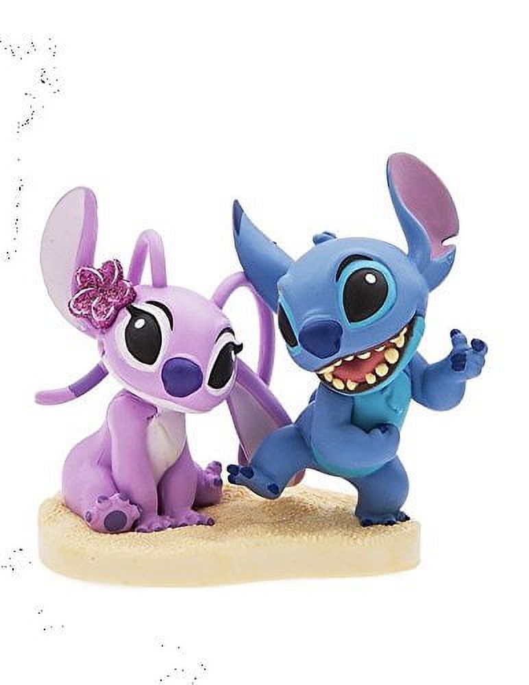 Disney Lilo and Stitch 3 Stitch with Girl Friend Angel PVC Figure Figurine Wedding Cake Topper Collectible Toy