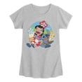 thumbnail image 1 of Disney - Lilo And Stitch Retro Circle - Youth Girls Short Sleeve T-Shirt, 1 of 3