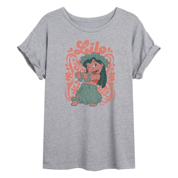 Disney - Lilo Floral Frame - Womens Graphic T-Shirt