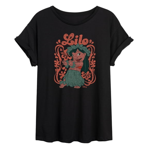 Disney - Lilo Floral Frame - Womens Graphic T-Shirt