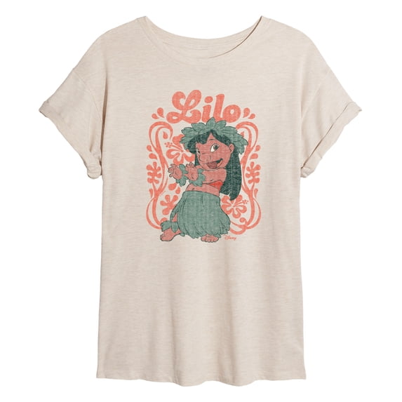 Disney - Lilo Floral Frame - Womens Graphic T-Shirt