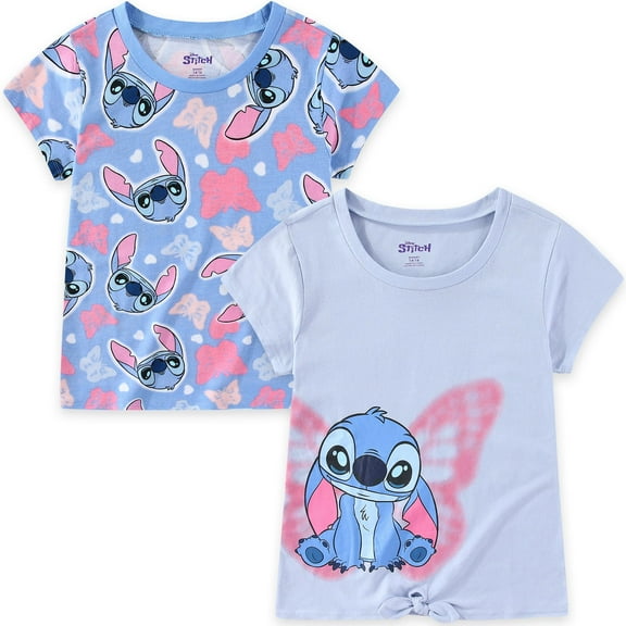 Disney Lilo & Stitch 2 Pack Short Sleeve T-Shirt (Girls), Sizes 8-16
