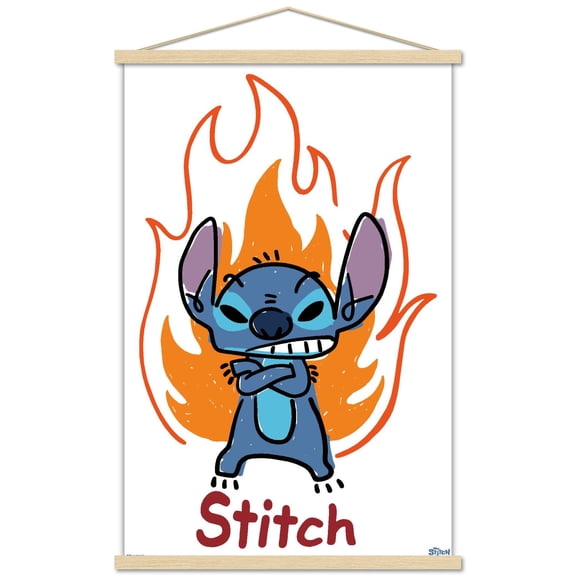 Disney Lilo & Stitch (2002) - Fire & Attitude Wall Poster with Magnetic Frame, 22.375" x 34"