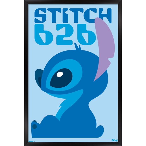 Disney Lilo & Stitch (2002) - Stitch Minimalist Profile Wall Poster, 22.375" x 34" Framed