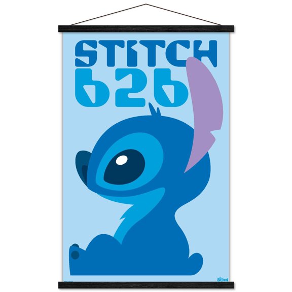 Disney Lilo & Stitch (2002) - Stitch Minimalist Profile Wall Poster with Magnetic Frame, 22.375" x 34"