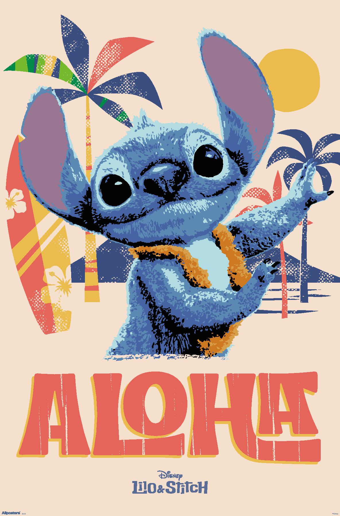 Poster Lilo & Stitch Moana - Multicolore - Papier Qualité - Licence Officielle Disney - Décoration Chambre, Bureau