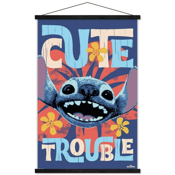 Disney Lilo & Stitch (2025) - Cute Trouble Wall Poster with Magnetic Frame, 22.375" x 34"