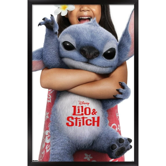 Disney Lilo & Stitch (2025) - Hug One Sheet Wall Poster, 14.725" x 22.375" Framed