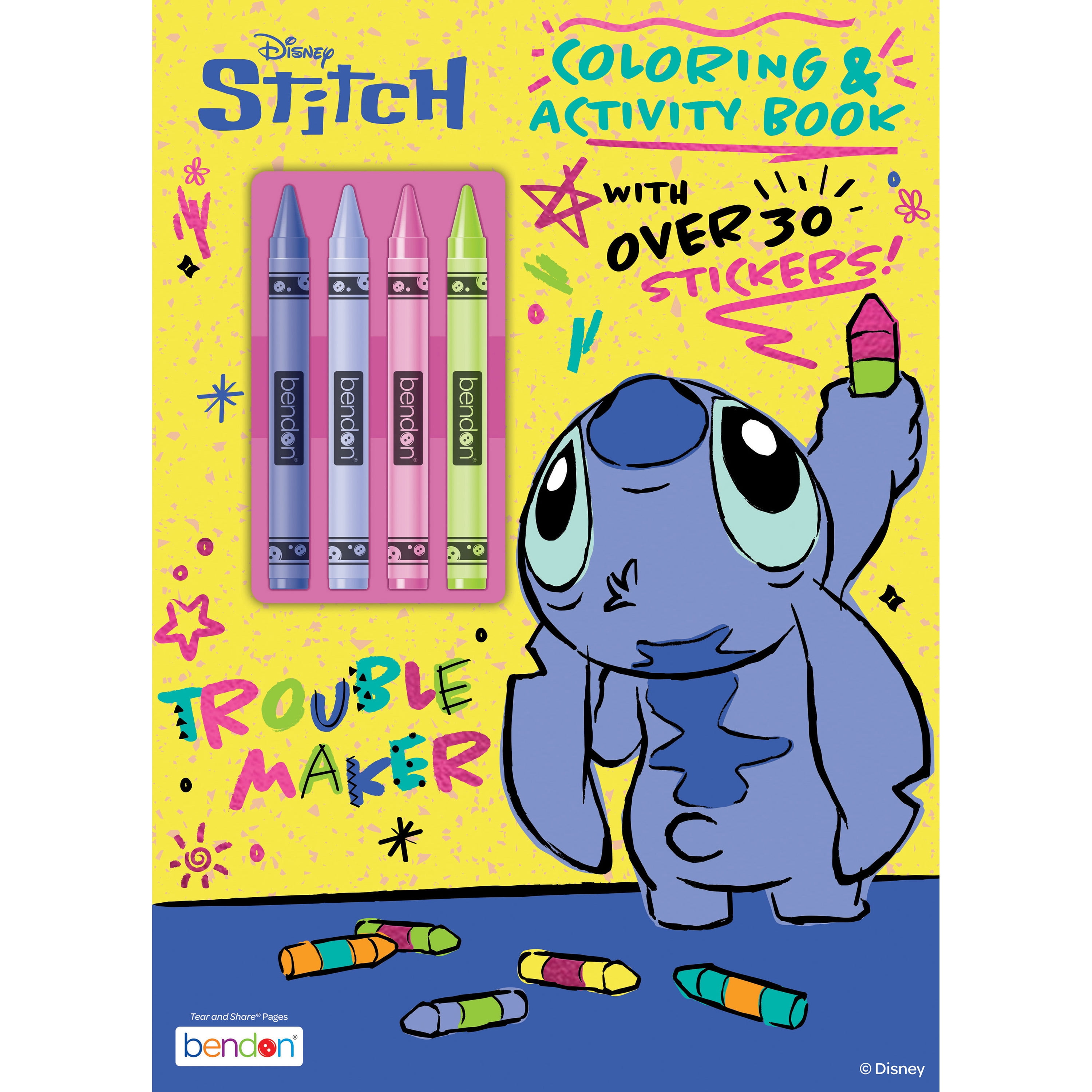 Disney Lilo & Stitch 48-Page Coloring Book with 4 Crayons, Paperback by Bendon