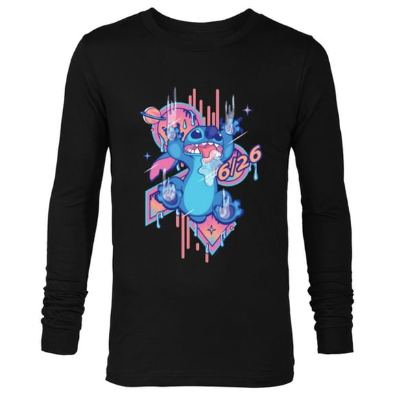 Disney Lilo & Stitch 626 Stitch Day Drool Slide June 26 - Long Sleeve T-Shirt for Men - Customized-Black