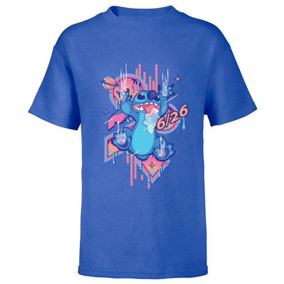 Disney Lilo & Stitch 626 Stitch Day Drool Slide June 26 - Short Sleeve T-Shirt for Kids - Customized-Royal