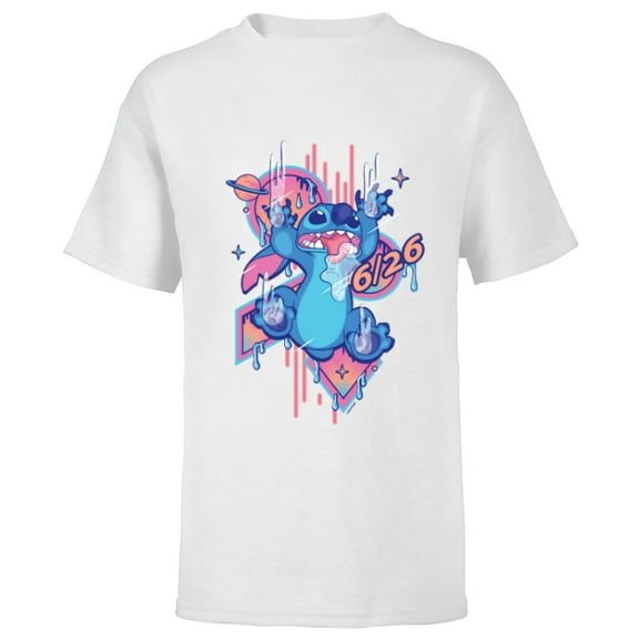 Disney Lilo & Stitch 626 Stitch Day Drool Slide June 26 - Short Sleeve T-Shirt for Kids - Customized-White