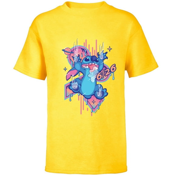 Disney Lilo & Stitch 626 Stitch Day Drool Slide June 26 - Short Sleeve T-Shirt for Kids - Customized-Yellow
