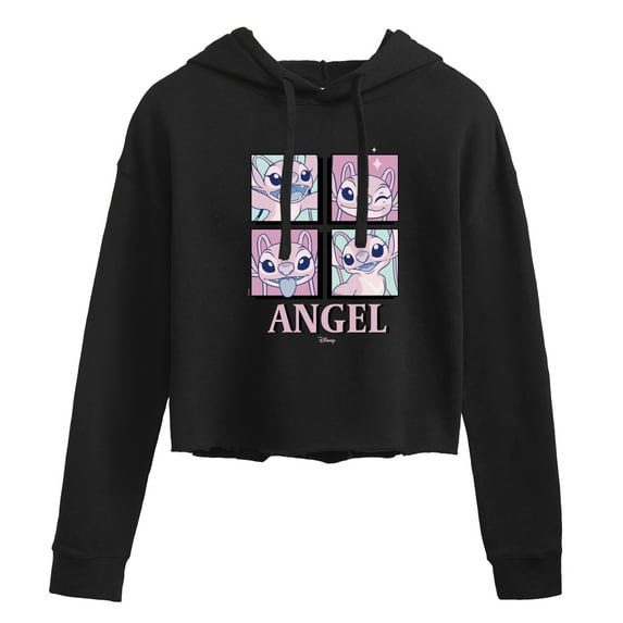 Disney - Lilo & Stitch - All The Expressions Of Angel - Juniors Cropped Pullover Hoodie