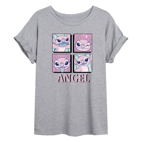 Disney - Lilo & Stitch - All The Expressions Of Angel - Juniors Ideal Flowy Muscle T-Shirt