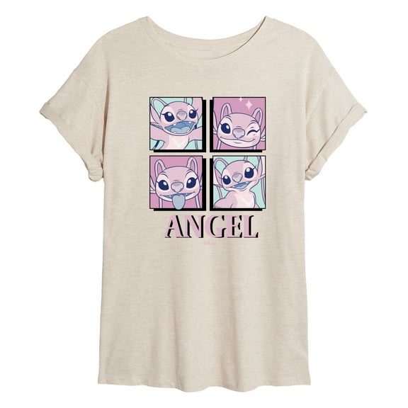 Disney - Lilo & Stitch - All The Expressions Of Angel - Juniors Ideal Flowy Muscle T-Shirt