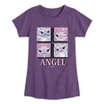 thumbnail image 1 of Disney - Lilo & Stitch - All The Expressions of Angel - Toddler & Youth Girls Short Sleeve Graphic T-Shirt, 1 of 5