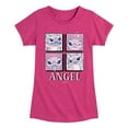thumbnail image 1 of Disney - Lilo & Stitch - All The Expressions of Angel - Toddler & Youth Girls Short Sleeve Graphic T-Shirt, 1 of 5