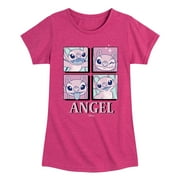 DISNEY - Lilo & Stitch - All The Expressions of Angel - Toddler & Youth Girls Short Sleeve Graphic T-Shirt